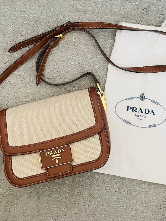 Prada Handbags - PRADA AUTHENTIC EMBLEME FLAP SHOULDER BAG